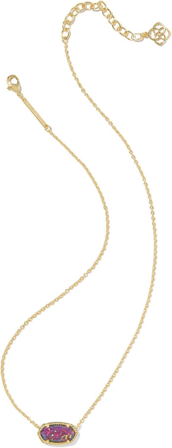 image:imageKendra Scott Elisa Pendant Necklace for Women Fashion Jewelry 14k GoldPlatedGOLD DARK LAVENDER LAB GROWN OPAL