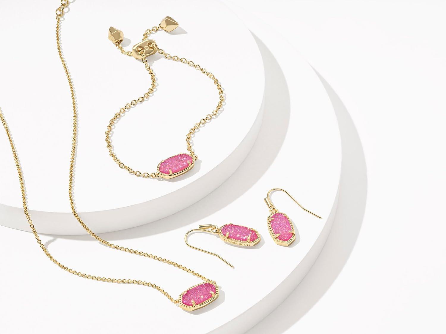 image:imageKendra Scott Elisa Pendant Necklace for Women Fashion Jewelry 14k GoldPlatedGOLD HOT PINK DRUSY