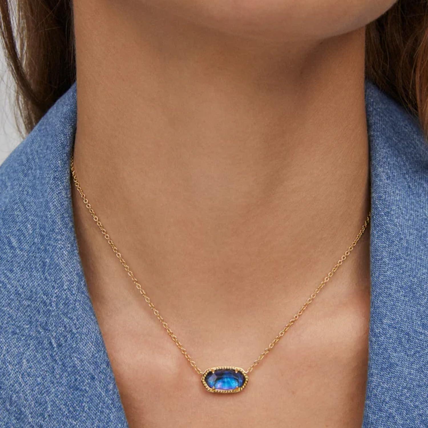 image:imageKendra Scott Elisa Pendant Necklace for Women Fashion Jewelry 14k GoldPlatedGOLD NAVY ABALONE