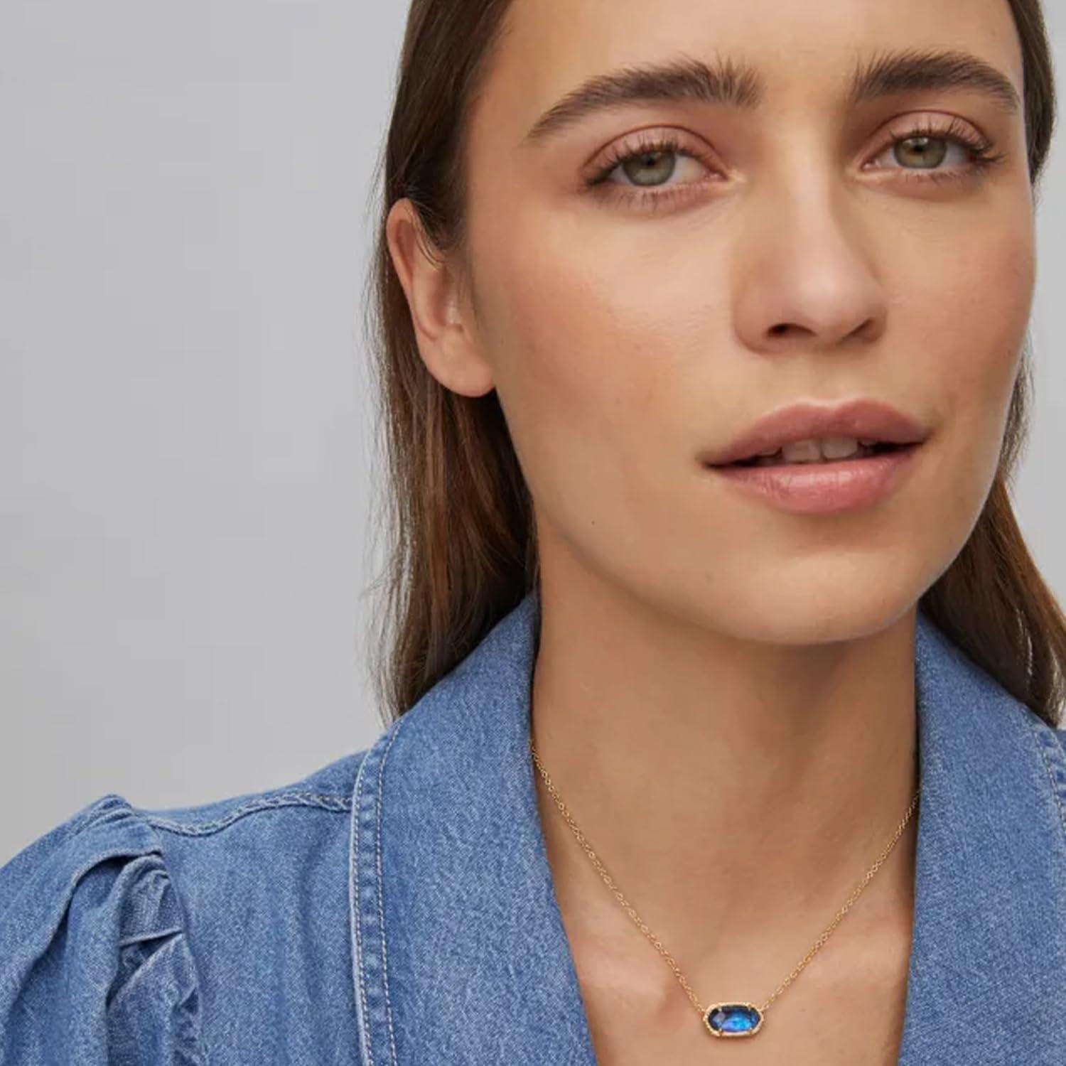 image:imageKendra Scott Elisa Pendant Necklace for Women Fashion Jewelry 14k GoldPlatedGOLD NAVY ABALONE