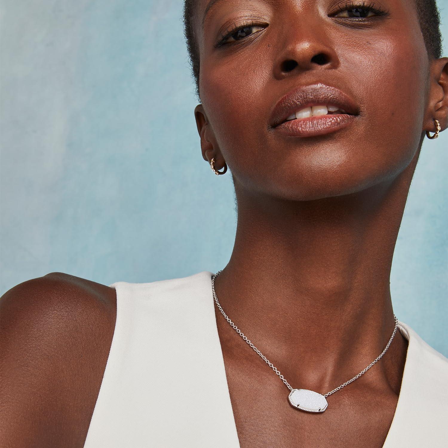 image:imageKendra Scott Elisa Statement Short Pendant NecklaceFashion Jewelry for WomenRHODIUM IRIDESCENT DRUSY