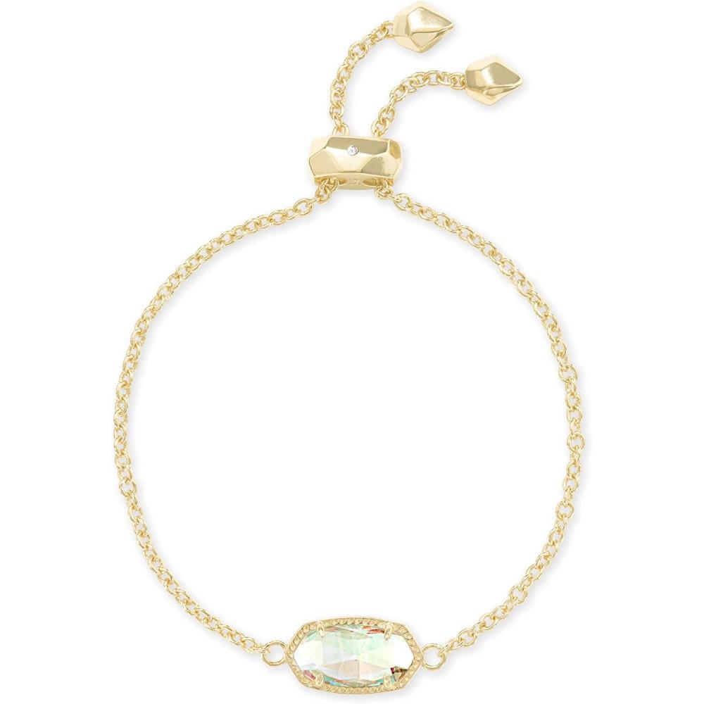 image:imageKendra Scott Elaina Adjustable Chain Bracelet for Women Fashion Jewelry GoldPlatedGOLD IRIDESCENT DICHROIC GLASS