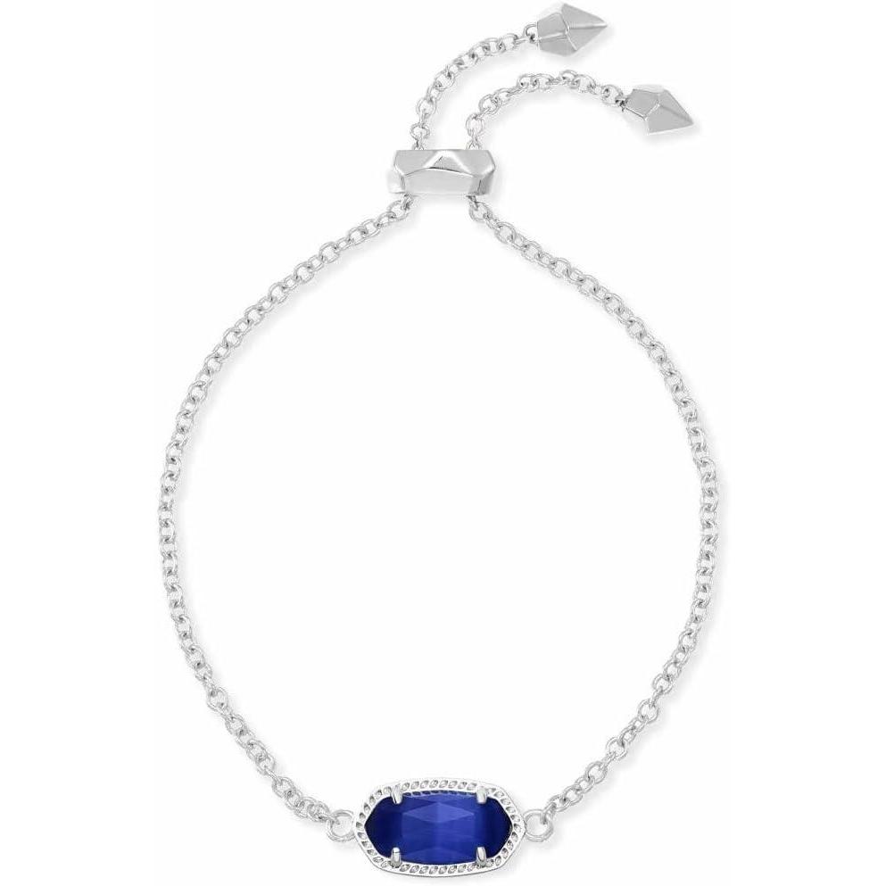 image:imageKendra Scott Elaina Adjustable Chain Bracelet for Women Fashion Jewelry GoldPlatedRHODIUM COBALT CATS EYE