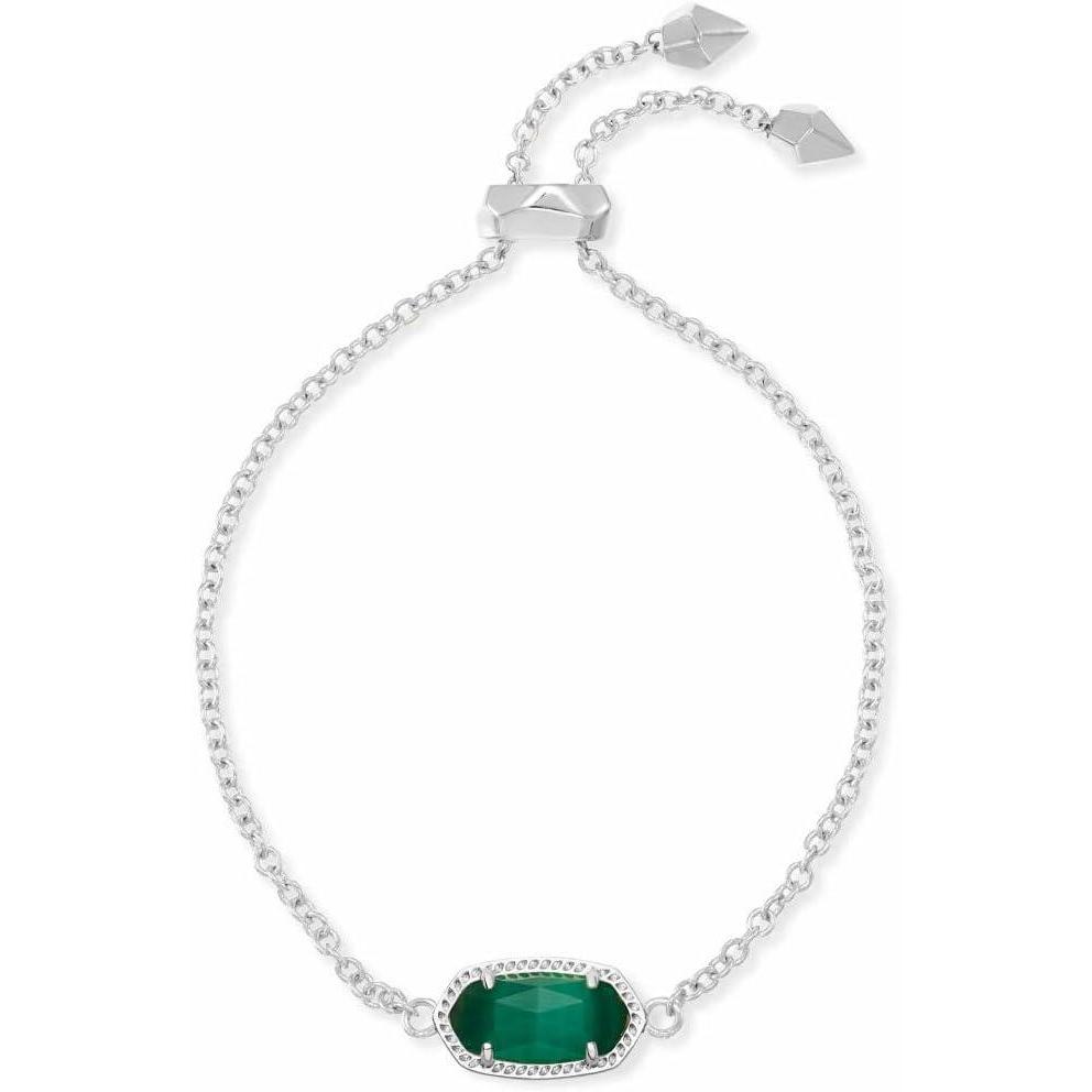 image:imageKendra Scott Elaina Adjustable Chain Bracelet for Women Fashion Jewelry GoldPlatedRHODIUM EMERALD CATS EYE