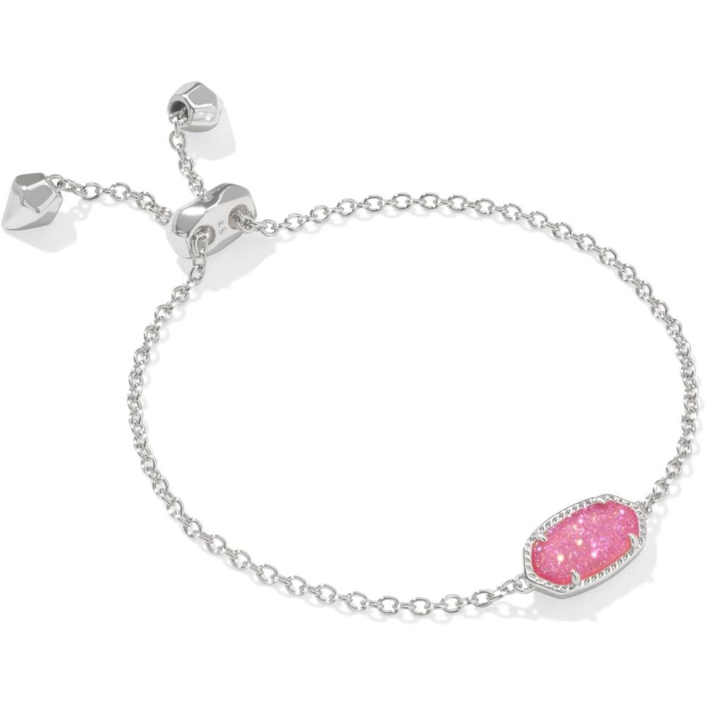 image:imageKendra Scott Elaina Adjustable Chain Bracelet for Women Fashion Jewelry GoldPlatedRHODIUM HOT PINK DRUSY