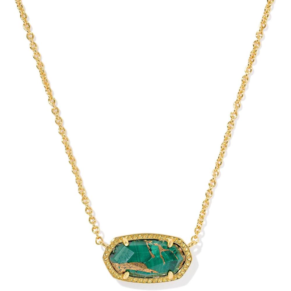 image:imageKendra Scott Elisa Pendant Necklace for Women Fashion Jewelry 14k GoldPlatedGOLD BRONZE VEINED GREEN MALACHITE
