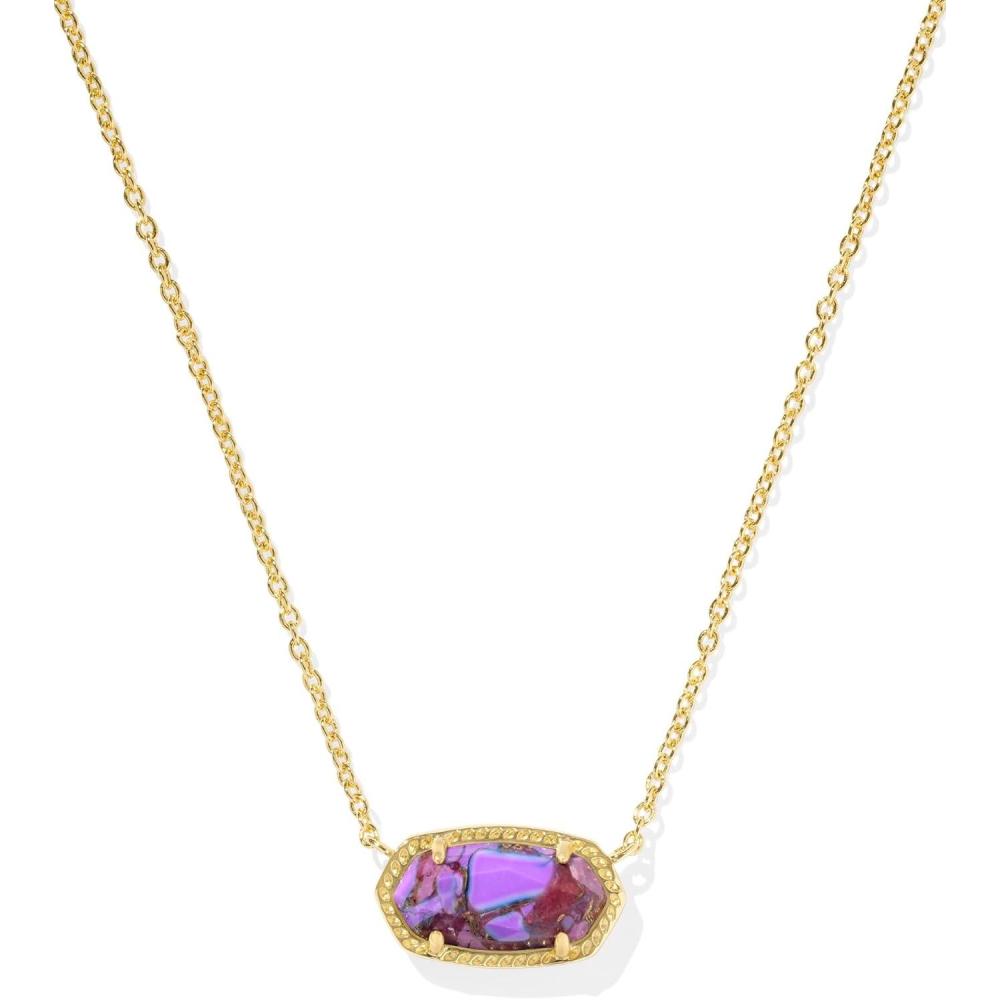 image:imageKendra Scott Elisa Pendant Necklace for Women Fashion Jewelry 14k GoldPlatedGOLD BRONZED VEINED VIOLET MAGNESITE