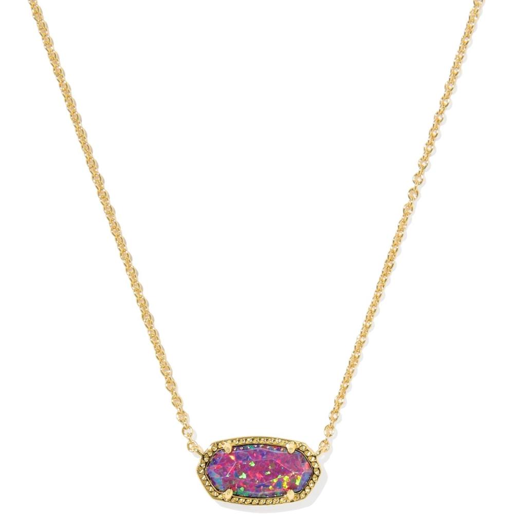 image:imageKendra Scott Elisa Pendant Necklace for Women Fashion Jewelry 14k GoldPlatedGOLD DARK LAVENDER LAB GROWN OPAL