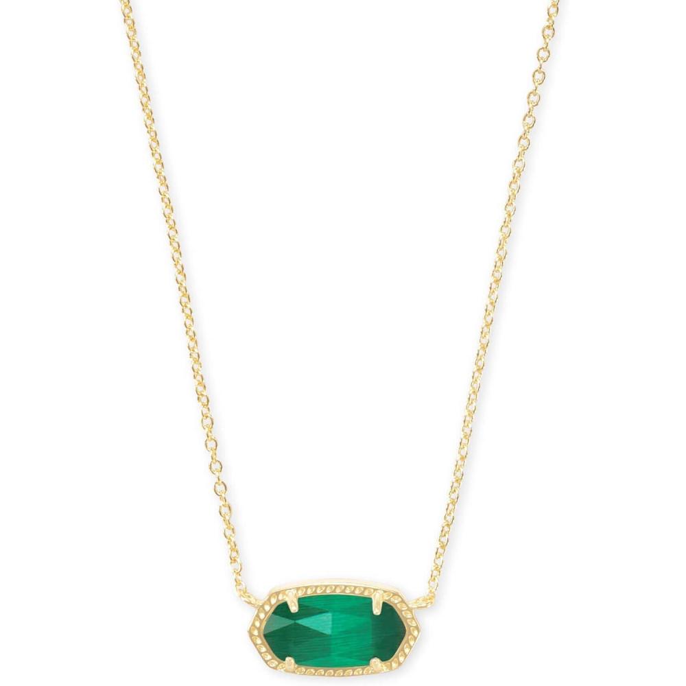 image:imageKendra Scott Elisa Pendant Necklace for Women Fashion Jewelry 14k GoldPlatedGOLD EMERALD CATS EYE
