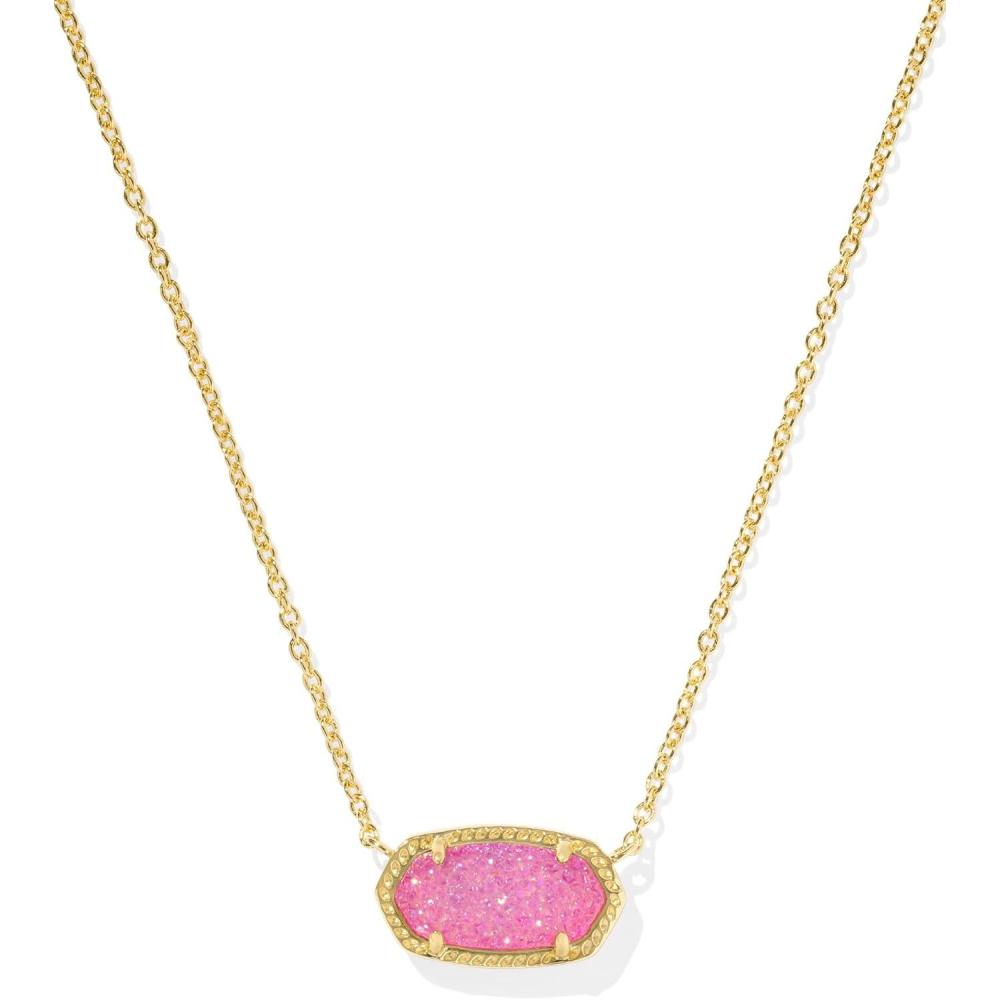 image:imageKendra Scott Elisa Pendant Necklace for Women Fashion Jewelry 14k GoldPlatedGOLD HOT PINK DRUSY
