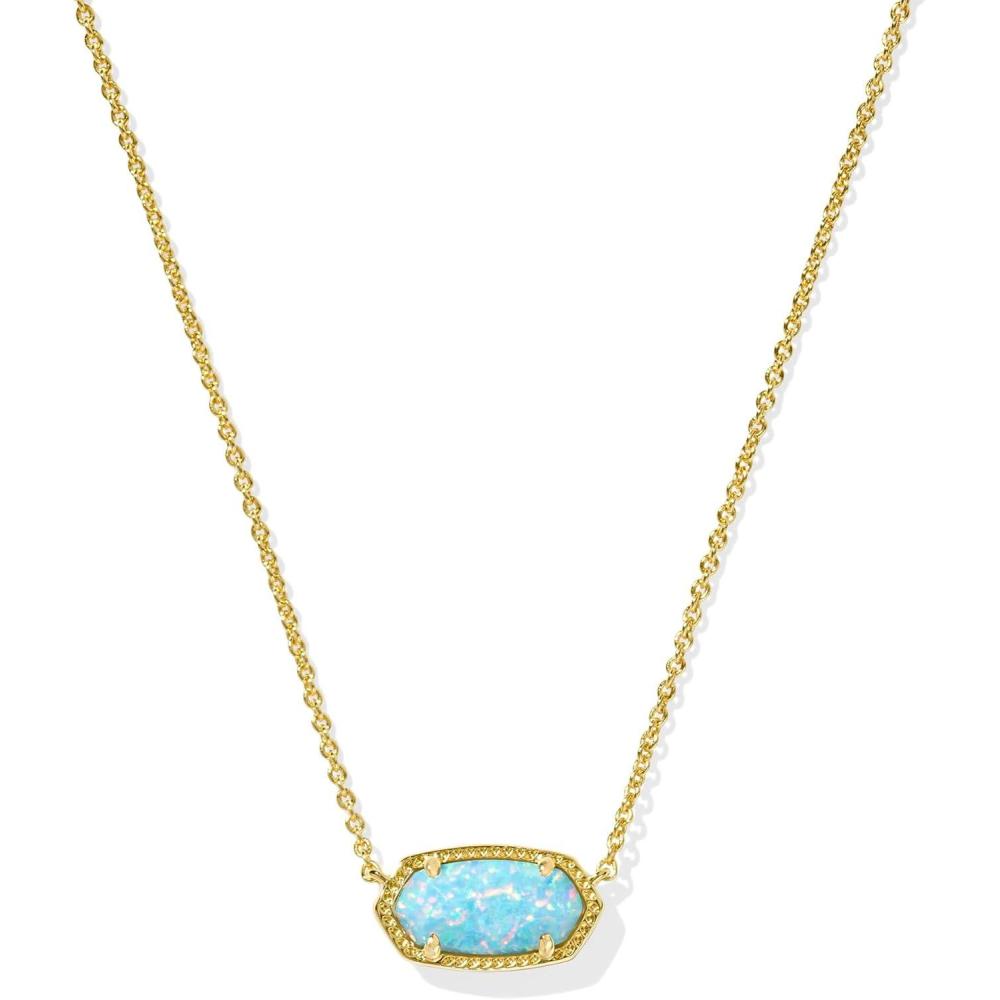 image:imageKendra Scott Elisa Pendant Necklace for Women Fashion Jewelry 14k GoldPlatedGOLD LIGHT TEAL KYOCERA OPAL