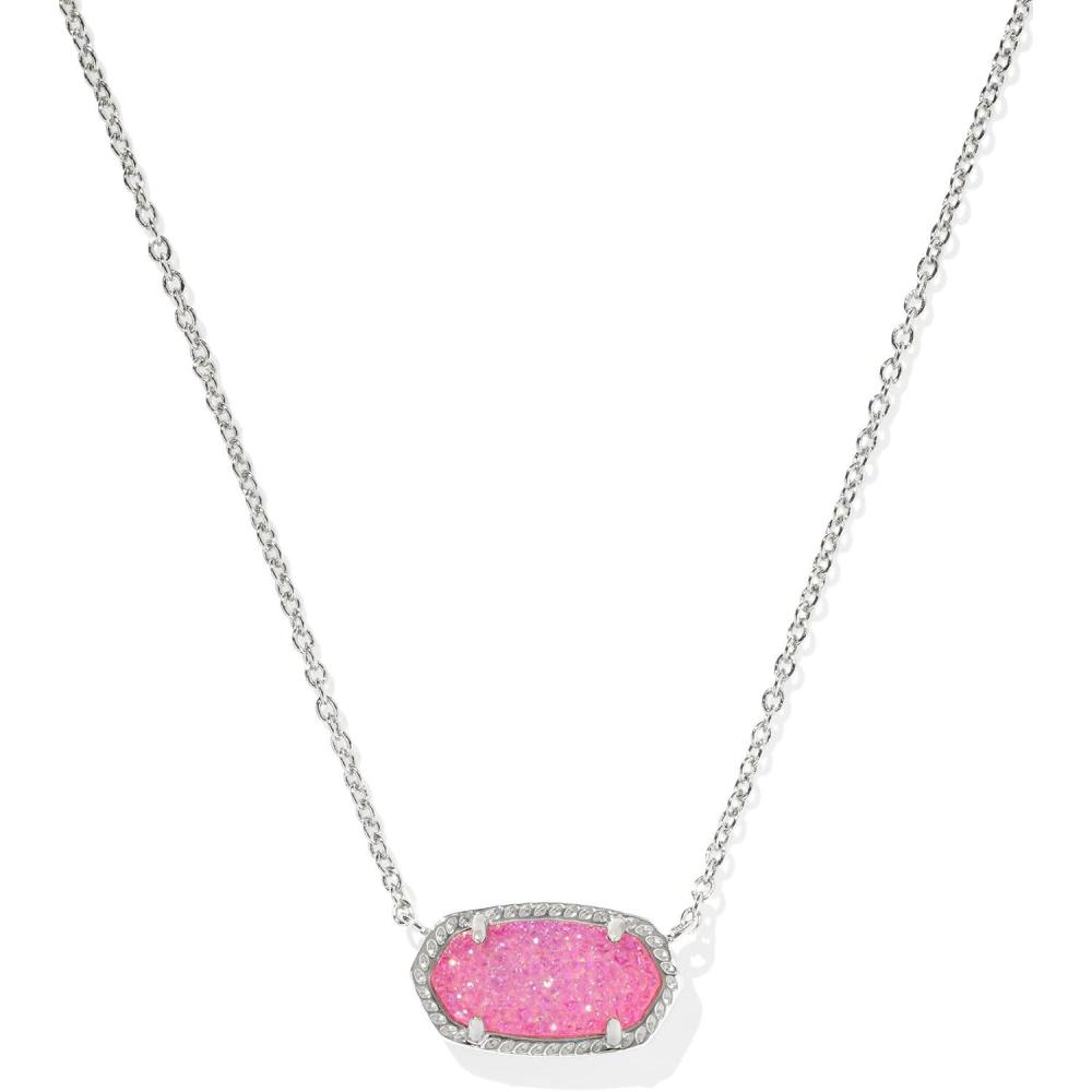 image:imageKendra Scott Elisa Pendant Necklace for Women Fashion Jewelry 14k GoldPlatedRHODIUM HOT PINK DRUSY