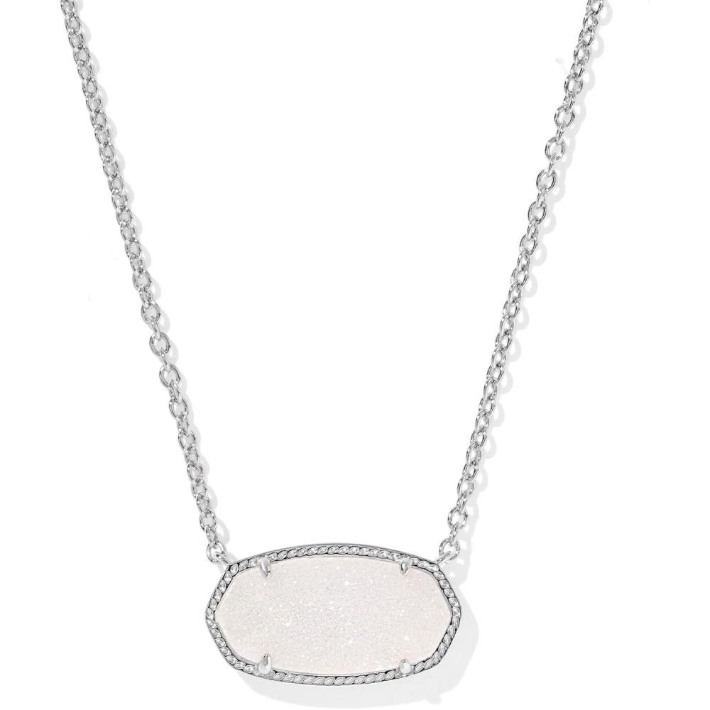 image:imageKendra Scott Elisa Statement Short Pendant NecklaceFashion Jewelry for WomenRHODIUM IRIDESCENT DRUSY