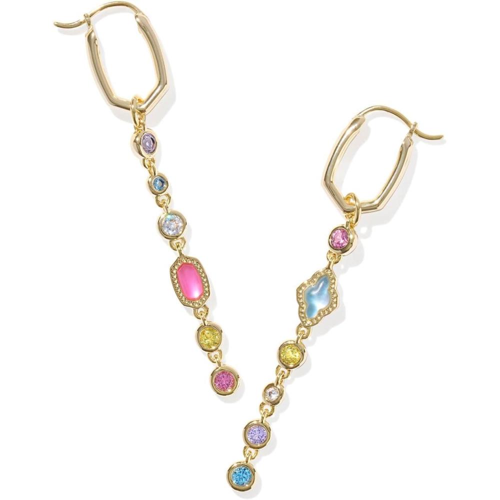 image:imageKendra Scott Mini Elisa Abbie Huggie Earrings Fashion Jewelry for WomenGOLD MULTI MIX