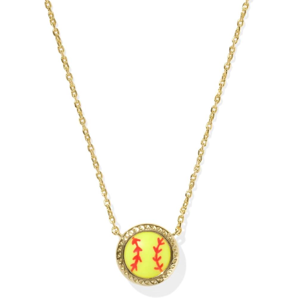 image:imageKendra Scott Softball Pendant Necklace Chartreuse Magnesite for WomenGOLDPLATED