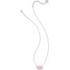 Kendra Scott Elisa Pendant Necklace for Women, Fashion Jewelry, 14k Gold-Plated(RHODIUM – CARNATION KYOCERA OPAL)
