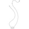 Kendra Scott Elisa Statement Short Pendant NecklaceFashion Jewelry for Women(RHODIUM – IRIDESCENT DRUSY)