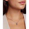 Kendra Scott Mini Elisa Toggle Short Pendant Necklace, Fashion Jewelry for Women(RHODIUM – VARIEGATED INDIGO MAGNESITE)