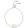 Kendra Scott Elaina Adjustable Chain Bracelet for Women, Fashion Jewelry, Gold-Plated(RHODIUM – IRIDESCENT DICHROIC GLASS)