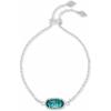 Kendra Scott Elaina Adjustable Chain Bracelet for Women, Fashion Jewelry, Gold-Plated(RHODIUM – LONDON BLUE)