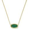 Kendra Scott Elisa Pendant Necklace for Women, Fashion Jewelry, 14k Gold-Plated(GOLD – EMERALD DRUSY)