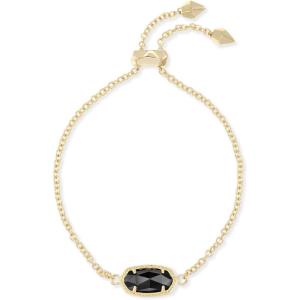 Kendra Scott Elaina Adjustable Chain Bracelet for Women, Fashion Jewelry, Gold-Plated(GOLD – BLACK OPAQUE GLASS)