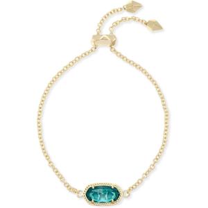 Kendra Scott Elaina Adjustable Chain Bracelet for Women, Fashion Jewelry, Gold-Plated(GOLD – LONDON BLUE CLEAR GLASS)