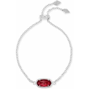 Kendra Scott Elaina Adjustable Chain Bracelet for Women, Fashion Jewelry, Gold-Plated(RHODIUM – CLEAR BERRY)