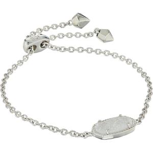 Kendra Scott Elaina Adjustable Chain Bracelet for Women, Fashion Jewelry, Gold-Plated(Rhodium/Iridescent Drusy)