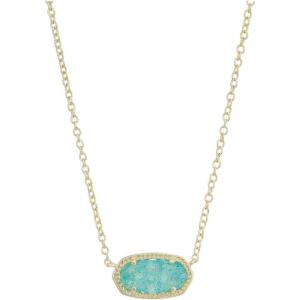Kendra Scott Elisa Pendant Necklace for Women, Fashion Jewelry, 14k Gold-Plated(GOLD – BRIGHT AQUA DRUSY)
