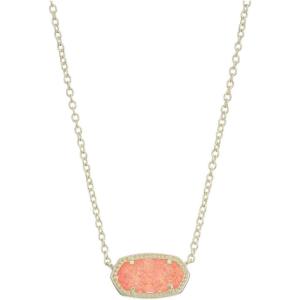 Kendra Scott Elisa Pendant Necklace for Women, Fashion Jewelry, 14k Gold-Plated(GOLD – CORAL DRUSY)