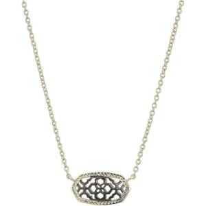 Kendra Scott Elisa Pendant Necklace for Women, Fashion Jewelry, 14k Gold-Plated(GOLD – GUNMETAL FILIGREE MIX)