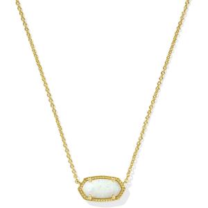 Kendra Scott Elisa Pendant Necklace for Women, Fashion Jewelry, 14k Gold-Plated(GOLD – LIGHT YELLOW KYOCERA OPAL)