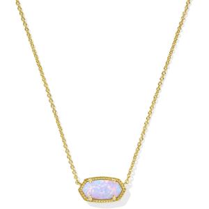 Kendra Scott Elisa Pendant Necklace for Women, Fashion Jewelry, 14k Gold-Plated(GOLD – LILAC KYOCERA OPAL)