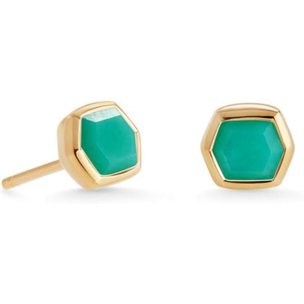 image:imageKendra Scott Davie Stud Earrings Fine Jewelry for Women18K GOLD VERMEIL  CHRYSOPRASE