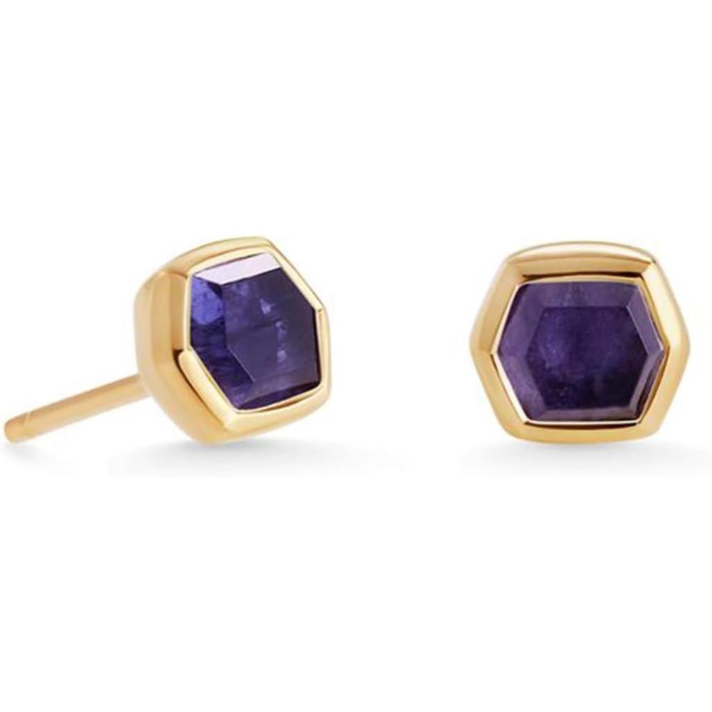 image:imageKendra Scott Davie Stud Earrings Fine Jewelry for Women18K GOLD VERMEIL IOLITE
