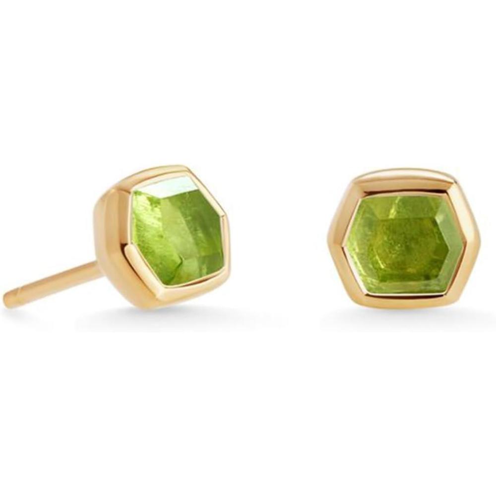 image:imageKendra Scott Davie Stud Earrings Fine Jewelry for Women18K GOLD VERMEIL PERIDOT