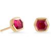 18K GOLD VERMEIL - RED GARNET