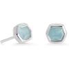 Kendra Scott Davie Stud Earrings, Fine Jewelry for Women(STERLING SILVER – AQUAMARINE)