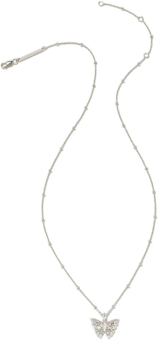 image:imageKendra Scott Delicate Butterfly Sterling SilverPlated Brass Necklace in White Sapphire