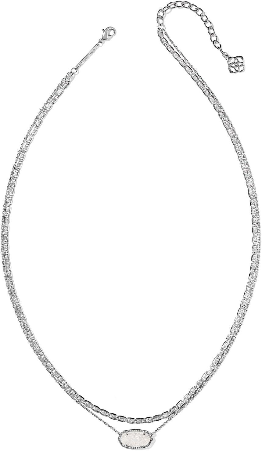 image:imageKendra Scott Elisa Multi Strand Necklace for Women Fashion JewelryRHODIUM IRIDESCENT DRUSY