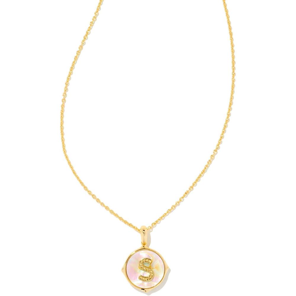 image:imageKendra Scott 14k GoldPlated Brass Letter AZ Disc Reversible Pendant Necklace Fashion Jewelry for WomenLetter S