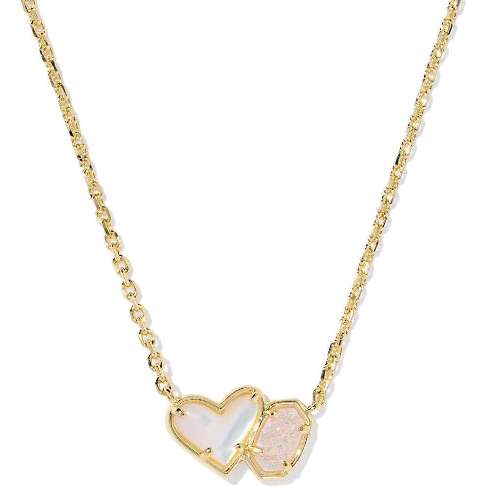 image:imageKendra Scott Ari Heart Emilie Pendant Necklace Fashion Jewelry for WomenGOLD IVORY MOPIRIDESCENT DRUSY