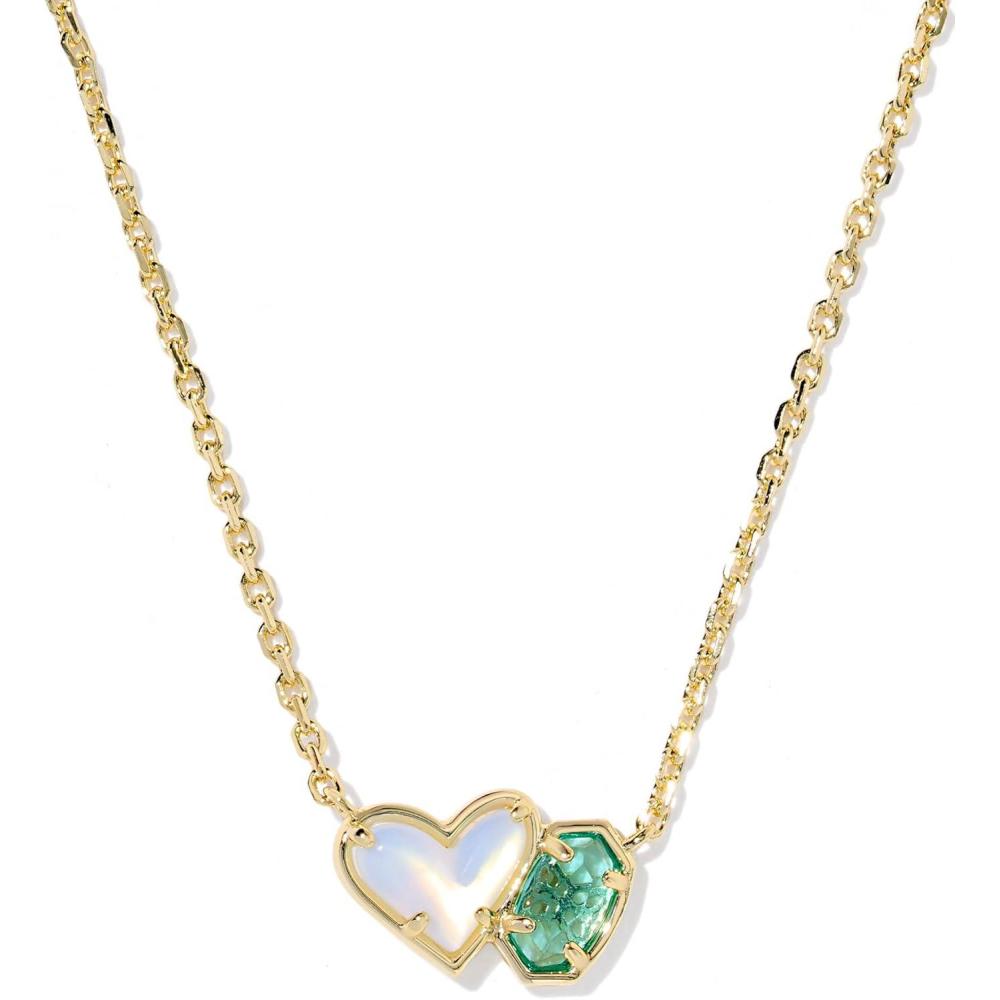 image:imageKendra Scott Ari Heart Emilie Pendant Necklace Fashion Jewelry for WomenGOLD OPALITE ILLUSION AND LONDON BLUE GLASS