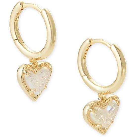 image:imageKendra Scott Ari Heart Huggie Earrings for Women Fashion JewelryGOLD IRIDESCENT DRUSY