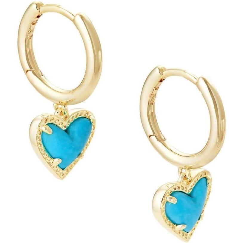 image:imageKendra Scott Ari Heart Huggie Earrings for Women Fashion JewelryGOLD TURQUOISE