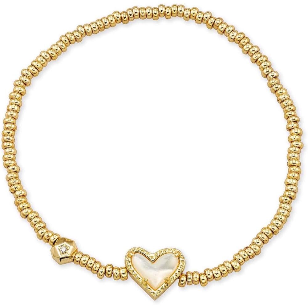 image:imageKendra Scott Ari Heart Stretch Bracelet Fashion Jewelry for WomenGOLD IVORY MOTHER OF PEARL