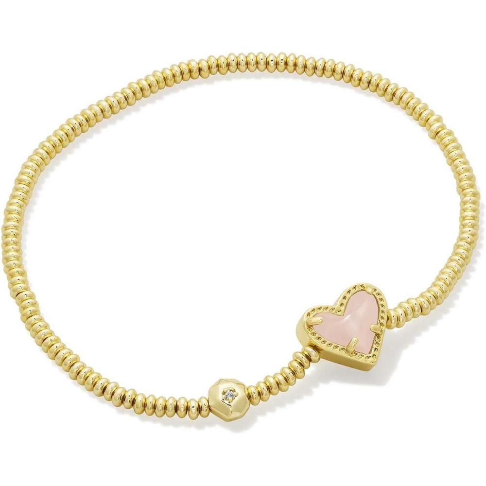 image:imageKendra Scott Ari Heart Stretch Bracelet Fashion Jewelry for WomenGOLD ROSE QUARTZ