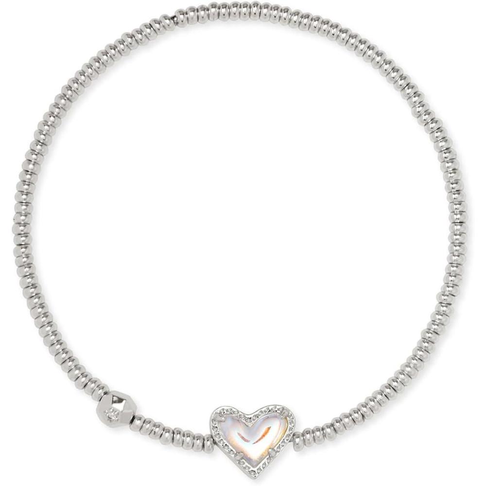 image:imageKendra Scott Ari Heart Stretch Bracelet Fashion Jewelry for WomenRHODIUM DICHROIC GLASS