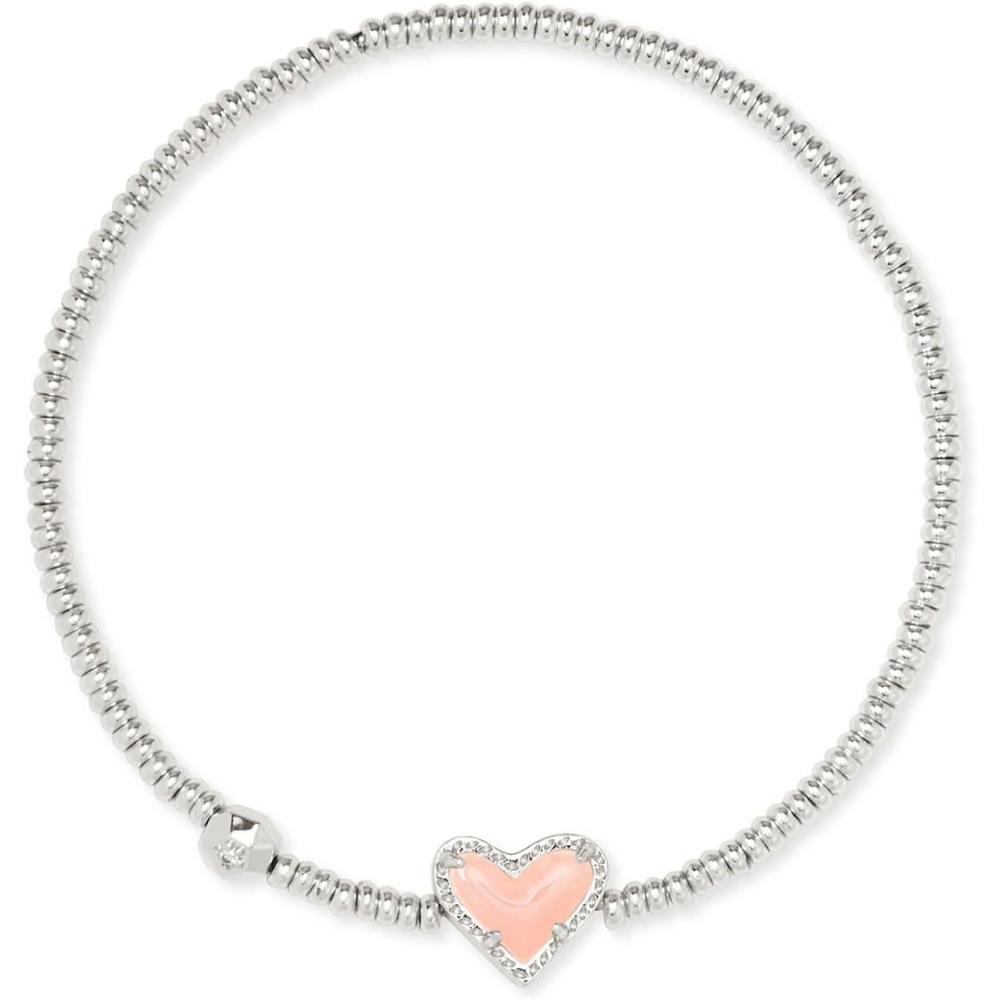 image:imageKendra Scott Ari Heart Stretch Bracelet Fashion Jewelry for WomenRHODIUM ROSE QUARTZ